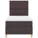 vidaXL Lit à ressorts avec matelas Marron foncé 90 x 200 cm tissu