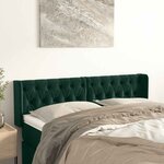 vidaXL Tête de lit avec oreilles Vert foncé 163x16x78/88 cm Velours