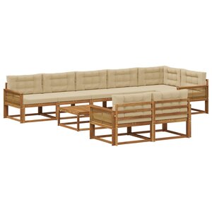 vidaXL Ensemble de canapés d'extérieur 9 Pièces Naturel et Beige