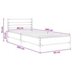 vidaXL Cadre de lit Chêne noir 80 x 200 cm Bois d'ingénierie