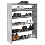 vidaXL Étagère à chaussures sonoma gris 80x25x100 cm bois d'ingénierie