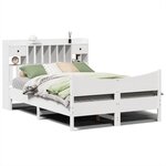 vidaXL Cadre de lit sans matelas blanc 140x200 cm bois de pin massif