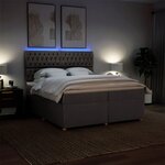 vidaXL Sommier à lattes de lit avec matelas Taupe 200x200 cm Tissu