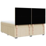 vidaXL Sommier à lattes de lit avec matelas Crème 200x200 cm Tissu
