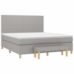 vidaXL Sommier à lattes de lit avec matelas Gris clair 160x200cm Tissu