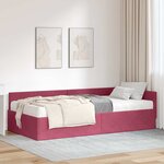 vidaXL Cadre de lit d'angle avec matelas Autre 2 Pièces Vert Velours
