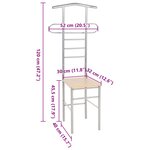 vidaXL Chaise valet de nuit lot de 2 métal