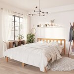 vidaXL Cadre de lit Marron miel Bois pin massif 150x200 cm Très grand
