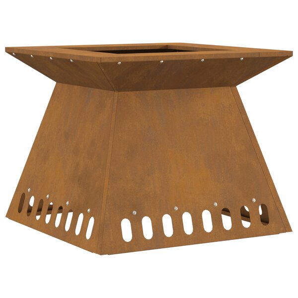 Brasero vidaXL 48x48x40 cm en acier résistant aux intempéries