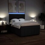 vidaXL Sommier à lattes de lit avec matelas Noir 160x200 cm Tissu