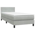 vidaXL Sommier à lattes de lit et matelas gris clair 80x220 cm velours