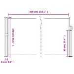 vidaXL Auvent latéral rétractable rouge 140x300 cm