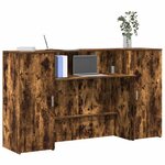 vidaXL Bureau de réception chêne fumé 180x50x103 5cm bois d'ingénierie