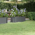 vidaXL Lit surélevé de jardin Acier galvanisé Anthracite