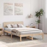 vidaXL Cadre de lit avec tête de lit Naturel 120 x 190 cm Pin massif