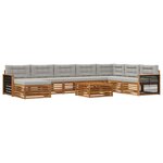 vidaXL Ensemble de canapés d'extérieur 9 Pièces Naturel et gris clair