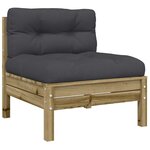 vidaXL Canapé de jardin avec coussins et repose-pied 3 places