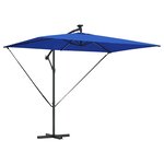 vidaXL Parasol banane à mât déporté Bleu 294 x 200 x 254 cm