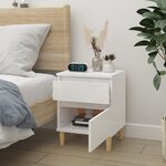 vidaXL Table de chevet Blanc brillant 40x35x50 cm