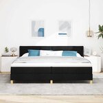 vidaXL Lit à ressorts avec matelas Noir 200 x 200 cm Polyester
