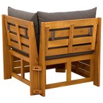 vidaXL Canapé d'angle de jardin Bois d'Acacia Massif Marron