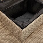 vidaXL Canapé de jardin avec table et coussins en forme de L beige