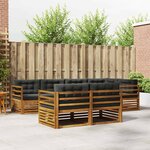 vidaXL Ensemble de canapés d'extérieur 7 Pièces Naturel et Anthracite