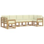 vidaXL Ensemble de canapés d'extérieur 7 pc Blanc et crème