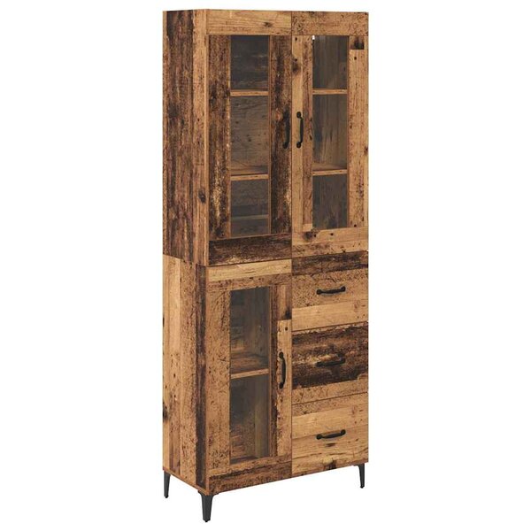 vidaXL Haut Armoire Bois Ancien 69 5 x 34 x 180 cm Bois d'ingénierie