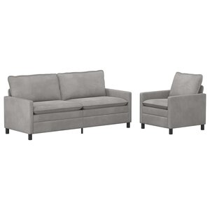 vidaXL Ensemble de Canapés 2 pc Gris clair Velours