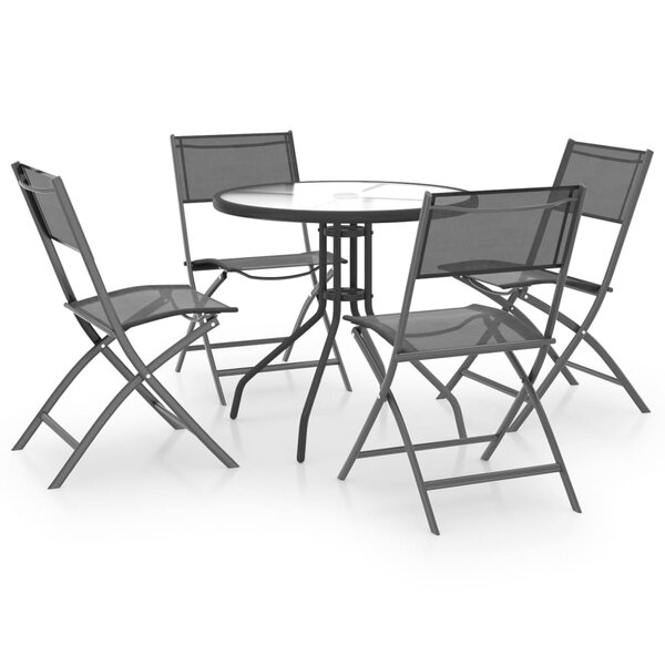 vidaXL Mobilier de salle à manger d'extérieur 5 Pièces Acier