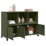 vidaXL Buffet vert olive 100 5x39x72 cm acier