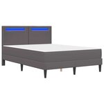 vidaXL Cadre de lit avec bandes LED Gris 140 x 200 cm Simili cuir