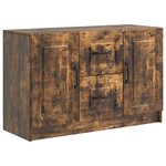 vidaXL Buffet Chêne fumé 89 x 34 5 x 57 cm Bois d'ingénierie