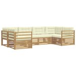 vidaXL Ensemble de canapés d'extérieur 6 pc Blanc et crème Polyester