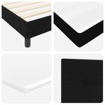 vidaXL Lit à ressorts avec matelas Noir 200 x 140 cm Polyester
