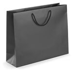 Sac pelliculé mat noir effet relief à poignées cordelières 30 x 25 x 10 cm (lot de 20)