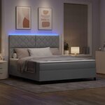vidaXL Lit à ressorts avec matelas Gris clair 180 x 200 cm tissu
