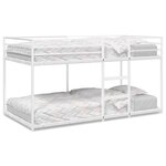 vidaXL Lit superposé sans matelas blanc 75x190 cm acier