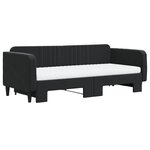 vidaXL Lit de jour avec gigogne et matelas noir 90x200 cm velours