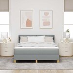 vidaXL Lit à ressorts avec matelas Gris clair 190 x 140 cm Polyester