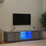 vidaXL Meuble TV avec lumières LED Sonoma gris 140x40x36 cm