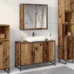 vidaXL Ensemble de mobilier de salle de bain 2 Pièces Bois Ancien