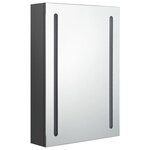 vidaXL Armoire de salle de bain à miroir LED gris 50x13x70 cm