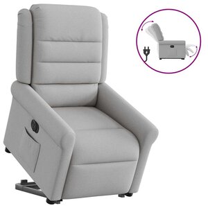 vidaXL Fauteuil inclinable électrique gris nuage tissu