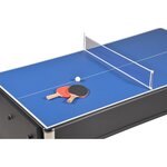 Table de jeux 4 en 1 air hockey  ping pong  billard et plateau dînatoire  accessoires inclus - 183 x 91 x 81 cm