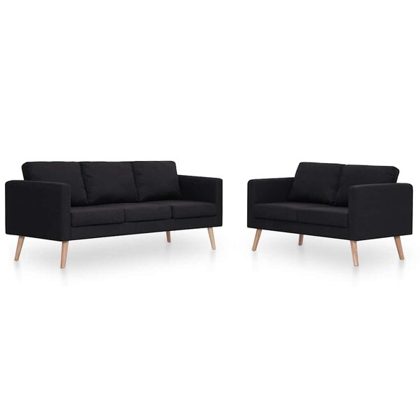 vidaXL Ensemble de canapé 2 Pièces tissu noir