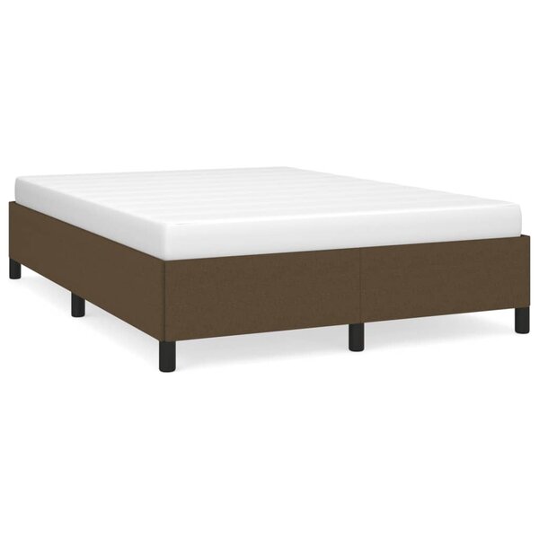 vidaXL Cadre de lit sans matelas marron foncé 140x190 cm tissu