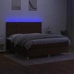 vidaXL Sommier à lattes de lit matelas et LED Marron foncé 180x200 cm