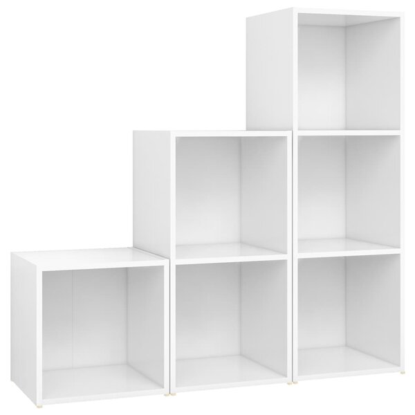 vidaXL Ensemble de meubles TV 3 Pièces Blanc Aggloméré